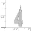 Black Bow Jewelry Sterling Silver, Jersey Collection, Medium Number 4 Pendant - 4 of 4