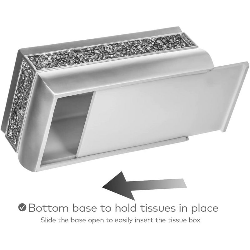 Creative Scents Brushed Nickel Rectangle Tissue Box, 4 of 7