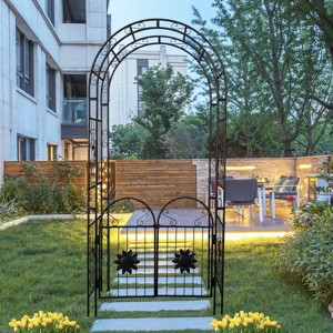 Large Outdoor Metal Double Doors Garden Trellis,Climbing Plants Support Arch,Suitable For Outdoor Wedding,Party Events Archway-Coolbibila - 1 of 4