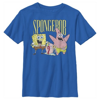Boy's Spongebob Squarepants Group Friends T-shirt - Royal Blue - X ...