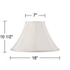 Springcrest Off-White Shantung Large Lamp Shade 7" Top x 18" Bottom x 10.5" High x 12" Slant (Spider) Replacement with Harp and Finial - 4 of 4
