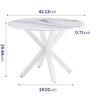 NicBex 5 Piece Dining Table Set,Round Dining Table with MDF/Pattern Tabletop and 4 Plastic Chairs for Kitchen/Apartment,White - 3 of 4