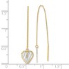 Black Bow Jewelry 9 x 45mm 14k Yellow Gold & White Rhodium Heart Threader Earrings - 4 of 4