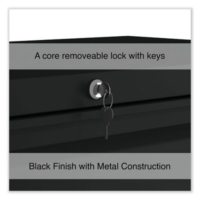 Black 4-Drawer Lockable Steel Lateral File Cabinet