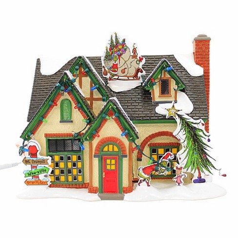 Enesco 7.0 Inch The Grinch House Dr. Seuss Snow Village Village ...