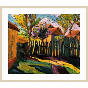 41" x 36" Sunny Courtyard by Marta Martonfibenke Wood Framed Print: Amanti Art, Giclee Lithograph - 1 of 4