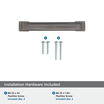 Gunmetal 3-Inch Modern Cabinet Drawer Pull Handle