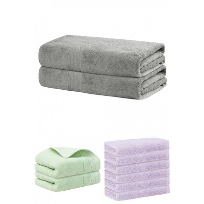 REGALWOVEN Striped Soft Absorbent Bathroom Cotton Towel Set 3 Pcs