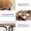 Kitchen Dining Room Table Sets for 4, 5-Piece Metal and Wood Dining Table Set for 4 - 3 of 4
