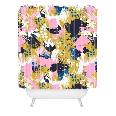 Marta Barragan Camarasa Abstract Brushstrokes Shower Curtain Pink - Deny Designs