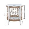 MOEPISY 17.32in Bohemian Garden Accent Outdoor Side Table, Handwoven Rope with Powder-Coated Steel Frame, Glass Top, Small Patio End Table - 4 of 4