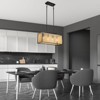 YIYIBYUS Boho 4-Light Wood Beaded Chandelier Farmhouse Island Pendant - 3 of 4