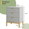 NicBex  25.8"Tall Nightstand with 3 Drawers,Modern Bedside Table with Metal Handles and Metal Legs for Bedroom,Living Room - 3 of 4