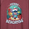 Women's - Lilo and Stitch - Merry Beachmas Christmas Lightweight French Terry Wide Neck Long Sleeve Shirt - 2 of 4