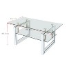 KTMBDW Tempered Glass Coffee Table, 2-Tier Tea Table Modern Side Coffee Table with Metal Legs, Center Coffee Table for Living Room, Silver - 4 of 4