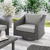 Martha Stewart Bedford Indoor-Outdoor Patio Chair in Rattan Wicker with 360° Swivel and All-Weather Cushions - 2 of 4