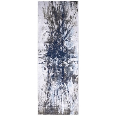 Gaspar Modern Abstract Blue/Gray/White Area Rug