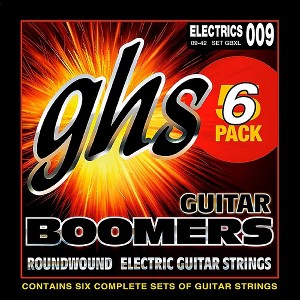 GHS Boomers GBXL Extra Light Electric Guitar Strings (9-42) 6-Pack - 1 of 1
