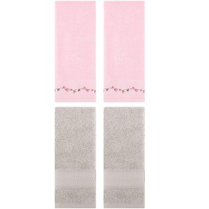 REGALWOVEN 4 Pcs Soft Absorbent Bathroom Decorative Hand Towel Set for Kitchen - 1 of 4