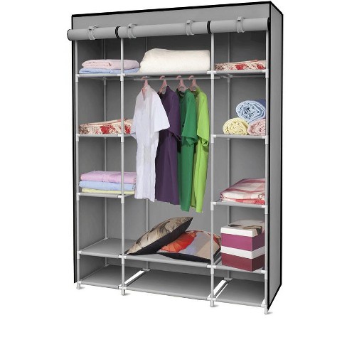 Cosway Metal Garment Rack Free Standing Closet Organizer W/5 Shelves  Hanging Bar : Target