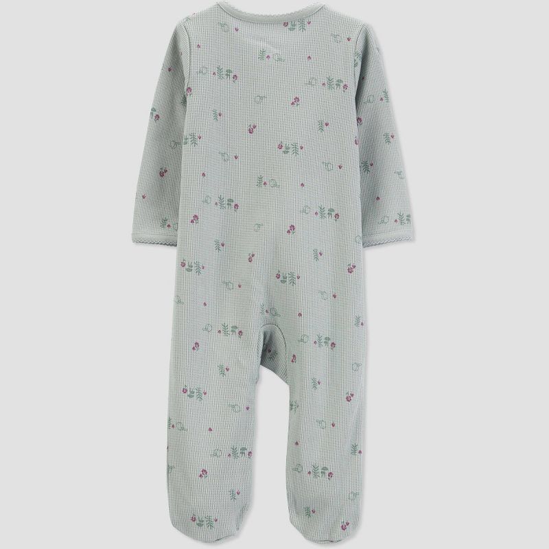 Carter's Just One You®️ Baby Girls' Floral Footed Pajama - Sage Green, 3 of 7