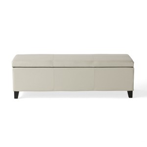 Christopher Knight Home Rupert Contemporary Faux Leather Upholstered Storage Ottoman - 1 of 4