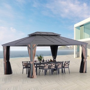 UNISOAR Hardtop Gazebo with Galvanized Steel Double Roof - 1 of 4
