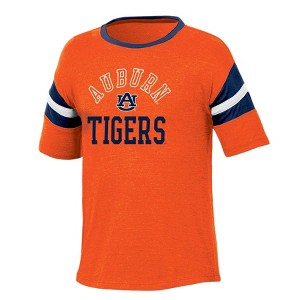 NCAA Auburn Tigers Girls' Short Sleeve Striped Shirt - 1 of 3