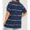 Clearlove Plus Size Tops for Women Summer Criss Cross Elbow Sleeve Shirts Dressy Casual Loose Fit Oversized Floral Blouses - 3 of 4