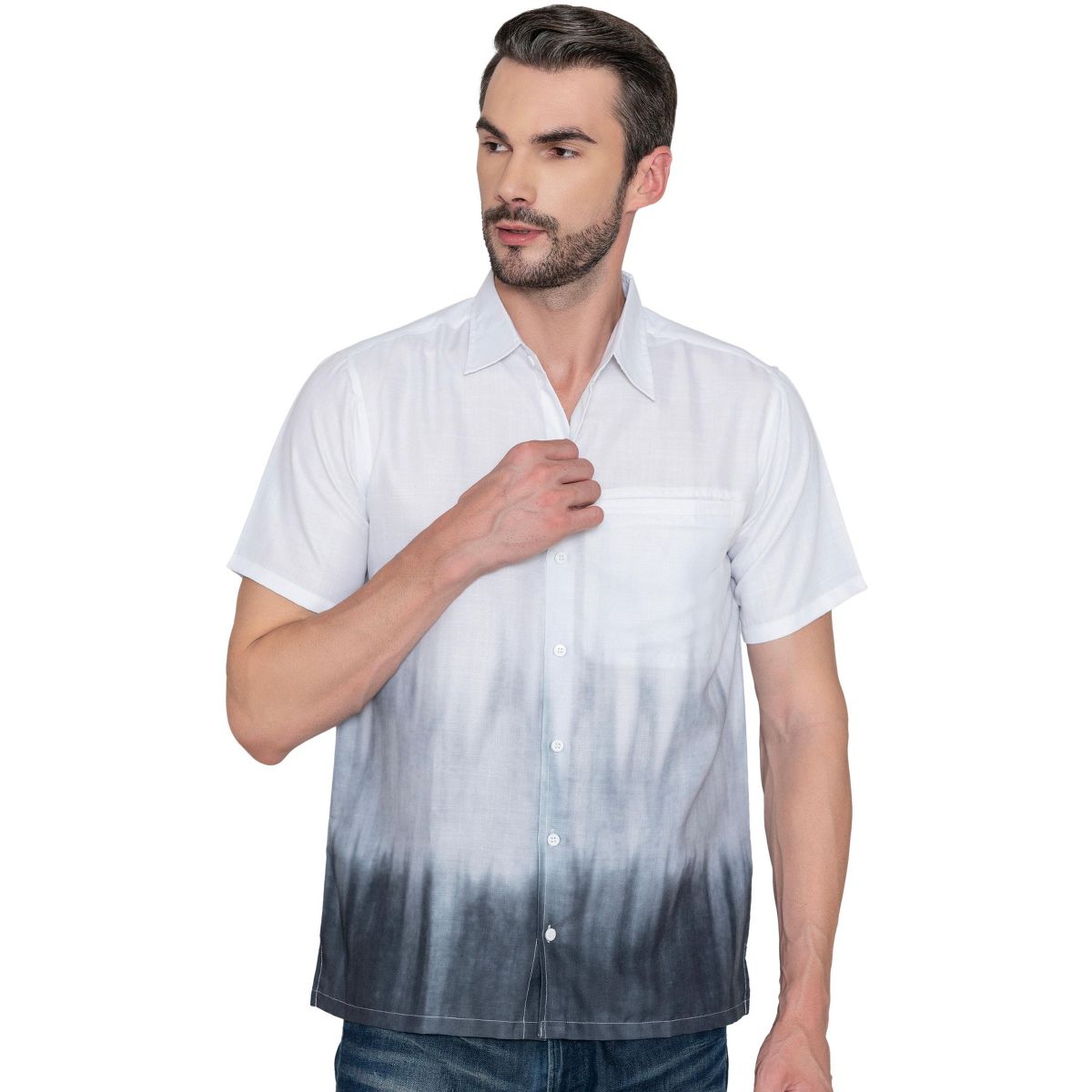 HAPPY BAY Mens Hawaiian Shirts Short Sleeve Button Down Shirt Men's Casual Vacation Tropical Beach Summer Party Shirts for Men Funny XXL White Tie Dye