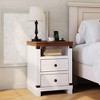Nightstand with Charging Station, 2 Drawers& Power Outlets, Modern Bedside End Table Accent Side Table for Bedroom,Living Room - 3 of 4