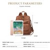 FURNIinspire Backpacks Waterproof PU Leather Shoulder Bag Adjustable Straps with Multiple Pockets and Spacious Storage, Brown, 12"*6"*11" - 3 of 4