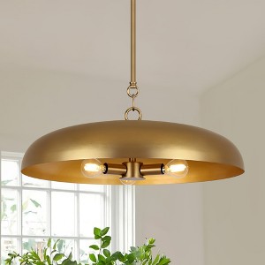 LamQee Curved Dome Pendant Light, Ceiling Hanging Fixture Chandelier Modern Industrial Dome Metal Shade for Dining Room House Foyer Kitchen - 1 of 4