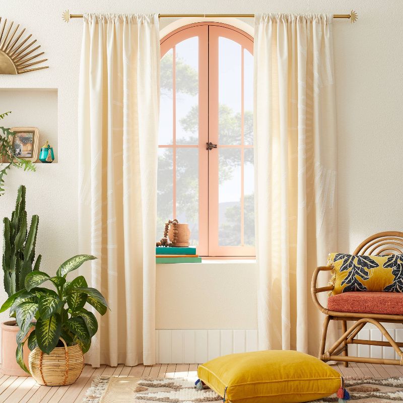 1pc Light Filtering Sunburst Window Curtain Panel Ivory - Opalhouse™ designed with Jungalow™ , 3 of 13