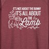 Women's - Instant Message - It's All About The Lamb Lightweight French Terry Wide Neck Long Sleeve Shirt - 2 of 4