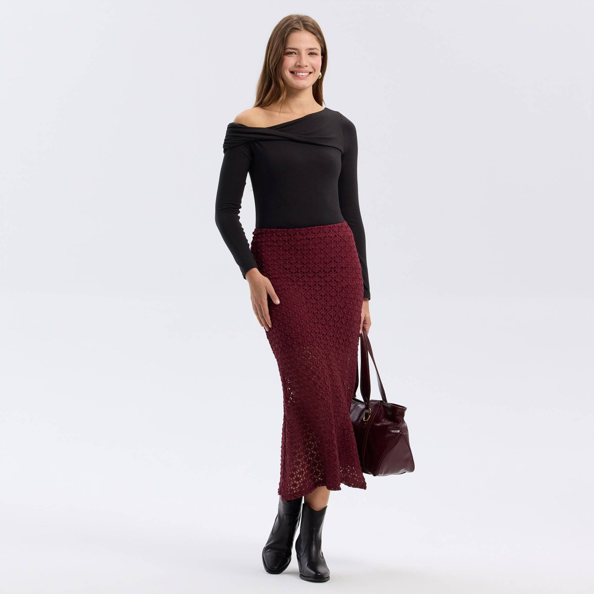 Women's Long Sleeve Asymmetrical Knit Top - A New Day™ - thumbnail 3
