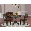 HomeStock 3-Piece Round Cappuccino Finish Solid Wood Top Dining Table with 2 Chairs - 2 of 4