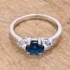 Slickblue Elegant 1 Ct. 3-Stone Ring for Women - Perfect for Bridal or Everyday Wear 4 Color Options, Size 5-10 - 2 of 3