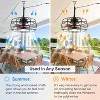 HUMHOLD 20" Outdoor Ceiling Fan with Light, Gazebo Fan, Plug in Ceiling Fan, Waterproof Fans (16.4ft Wire Length) - 3 of 4