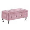 38'' Storage Ottoman Bench, Upholstered End of Bed Storage Bench, Flip Top Entryway Bench with Safety Hinge for Hallway Living Room Bedroom - 3 of 4