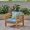CAVINAS Outdoor Acacia Wood Patio Club Chairs with Thick Foam Cushion,Wooden Patio Furniture for Garden,Backyard,Balcony,Pecan - 2 of 4