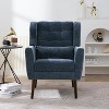 Accent Wingback Arm Chair Upholstered Armchair For Living Room With Pillow,Chenille Single Sofa Chairs With Arms,Comfy Reading Chair-Cuddlewood - 2 of 4