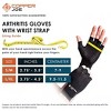 Copper Joe Fingerless Arthritis Gloves Adjustable Strap Copper Infused Arthritis Hand Compression Gloves Typing Carpal Tunnel Rheumatoid Tendonitis - 2 of 4