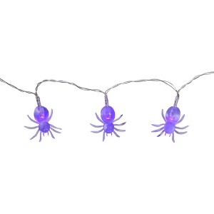 Perfect Holiday 10 LED Fairy Light Battery Operated Purple Spider - White LED Purple Emit - 1 of 4