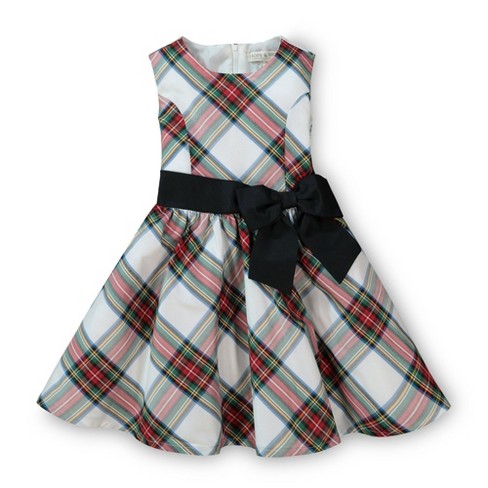 Hope & Henry Girls' Taffeta Party Dress (white Holiday Tartan, 18-24 ...