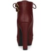 Allegra K Women's Lace Up Round Toe Platform Block Heels Ankle Boots - 4 of 4