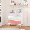 ORRD Kids 3-Drawer Dresser Colorful, Nursery Storage Cabinet with Anti-Tip Design, Baby Chest with Cartoon Pulls for Bedroom - 4 of 4