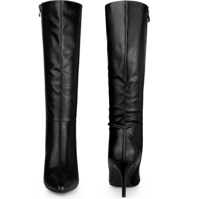 Perphy Women's High Heels Pointed Toe Stiletto Heel Knee High Boots, 2 of 7