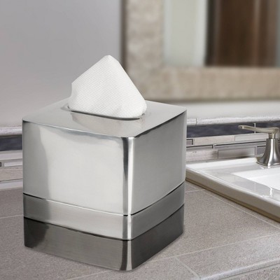 Triune Three-Tone Stainless Steel Tissue Box Cover