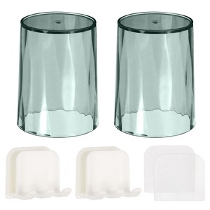 Unique Bargains Durable Material Dustproof Waterproof Wall-mounted Design Toothbrush Holder 2 Pcs - 1 of 4